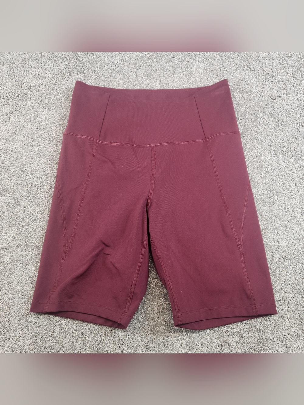 Girlfriend Collective High Waisted Bike Shorts Size Small Burgundy Gym Workout